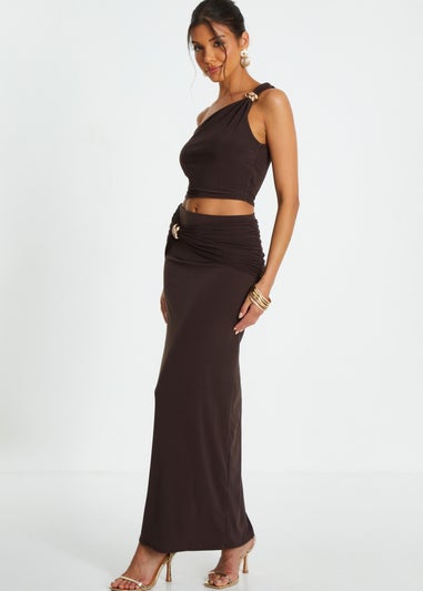 Quiz Brown Maxi Skirt