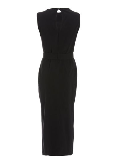 Quiz Black Cargo Split Front Midi Dress