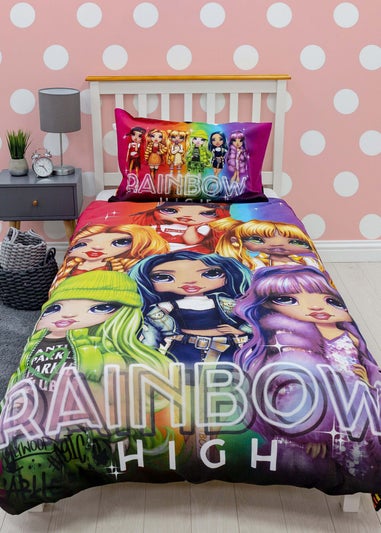 Rainbow High Glow Reversible Polycotton Duvet Set