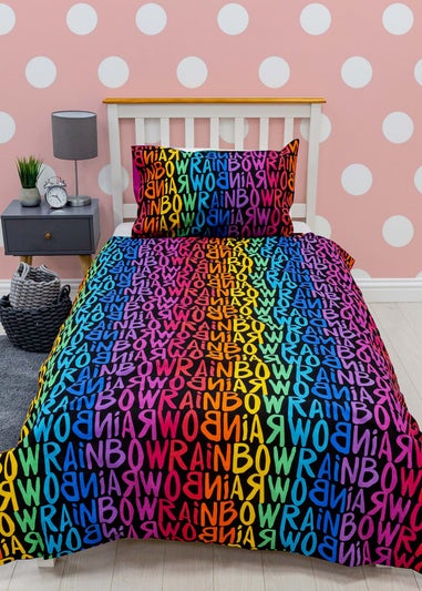 Rainbow High Glow Reversible Polycotton Duvet Set