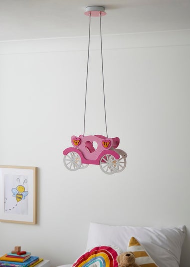 Glow Princess Carriage Ceiling Light Pink (23-93cm x 33cm)