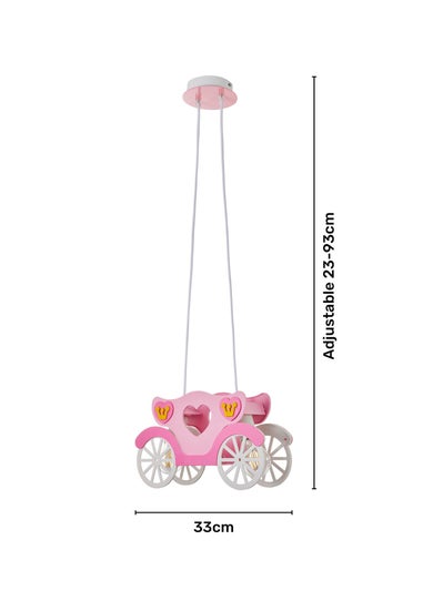 Glow Princess Carriage Ceiling Light Pink (23-93cm x 33cm)