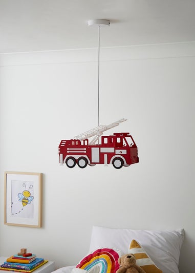 Glow Fire Engine Ceiling Light Red (30-89cm x 43cm)