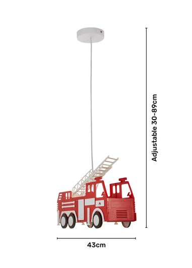 Glow Fire Engine Ceiling Light Red (30-89cm x 43cm)