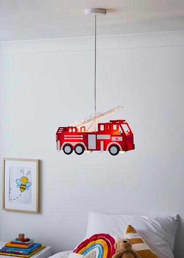 Glow Fire Engine Ceiling Light Red (30-89cm x 43cm)