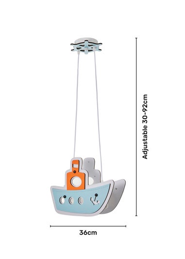 Glow Boat Ceiling Light Blue (30-92cm x 36cm)