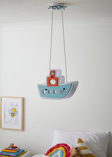 Glow Boat Ceiling Light Blue (30-92cm x 36cm)