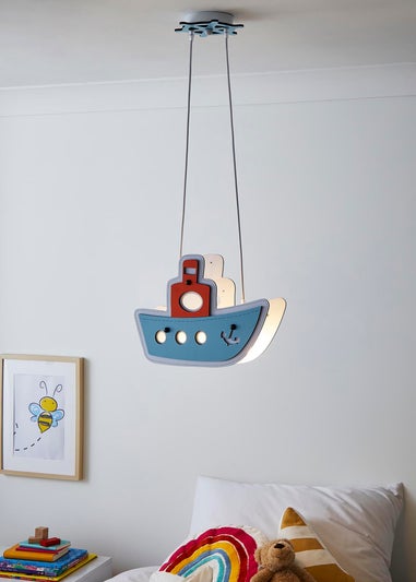 Glow Boat Ceiling Light Blue (30-92cm x 36cm)