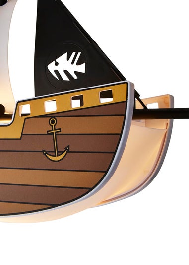 Glow Pirate Ship Ceiling Light Brown (32-100cm x 42cm)