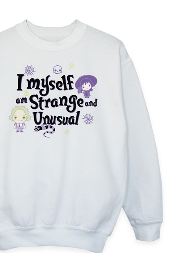 Beetlejuice Strange And Unusual Girls White Sweatshirt (3-13 Years)