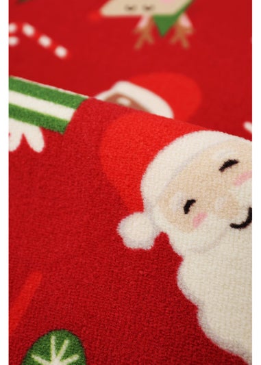 Homemaker Santa Stop Red Runner and Doormat Pack