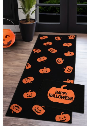 Homemaker Halloween Pumpkin Doormat and Runner