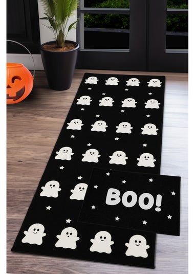 Homemaker Halloween Ghost Boo Doormat and Runner