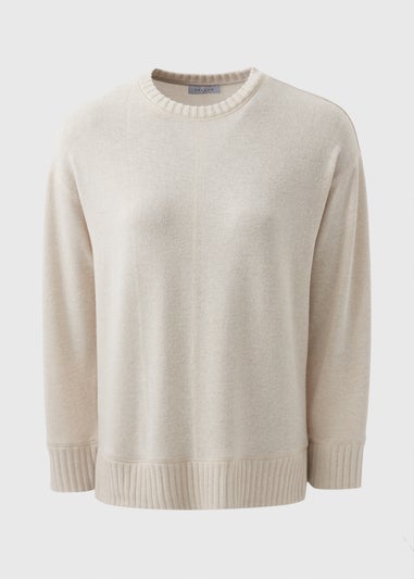 Oatmeal Crew Neck Knitted Top