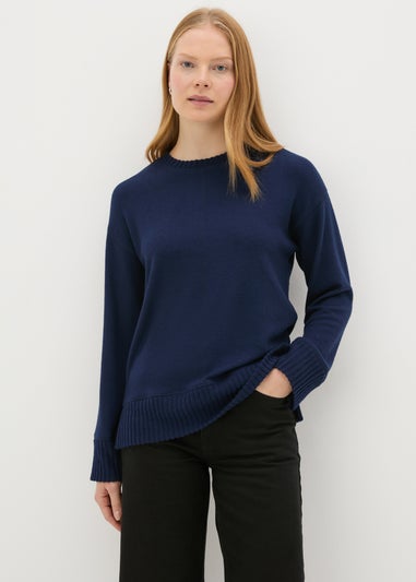 Navy Knitted Top