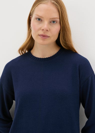 Navy Knitted Top