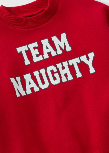 Kids Red Team Naughty Sweatshirt (1-15yrs)