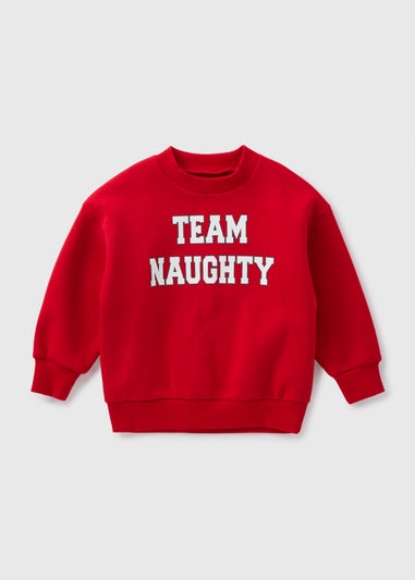 Kids Red Team Naughty Sweatshirt (1-15yrs)