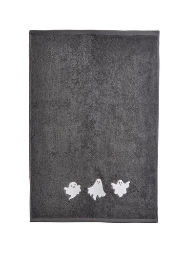 Fusion Spooky Ghosts Halloween Grey Hand Towel (2 pack)