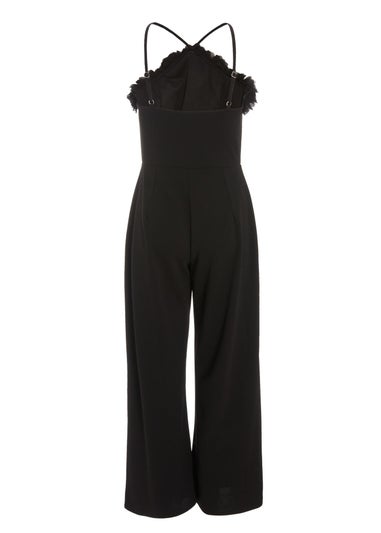 Quiz Black Petite Halter Neck Palazzo Jumpsuit