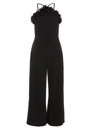 Quiz Black Petite Halter Neck Palazzo Jumpsuit