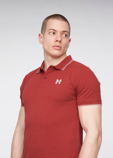 Henleys Deep Red Henflare Polo