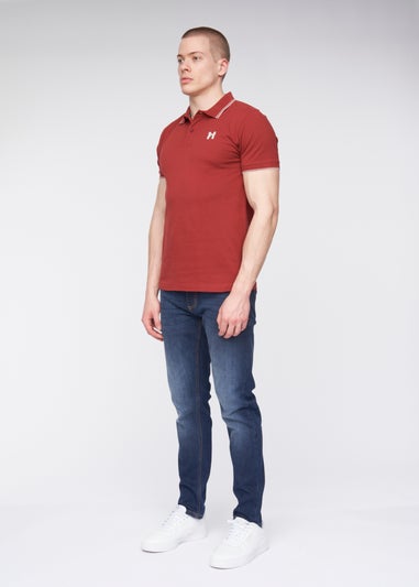 Henleys Deep Red Henflare Polo