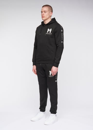 Henleys Black  Tapehen Hoodie