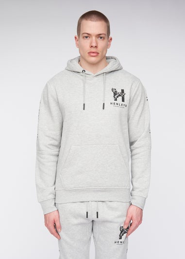 Henleys Grey Marl Tapehen Hoodie