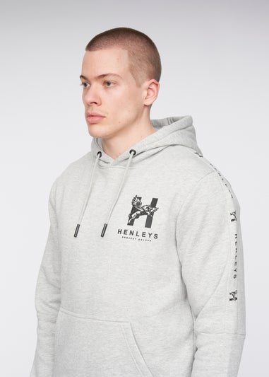 Henleys Grey Marl Tapehen Hoodie