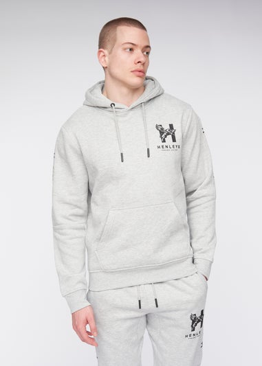 Henleys Grey Marl Tapehen Hoodie