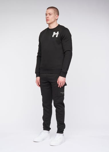 Henleys Black  Moorehen Crew Sweat