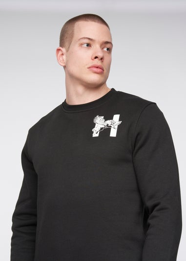 Henleys Black  Moorehen Crew Sweat