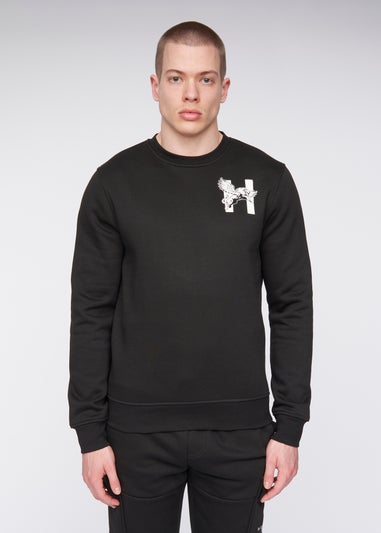 Henleys Black  Moorehen Crew Sweat