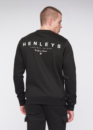 Henleys Black  Moorehen Crew Sweat