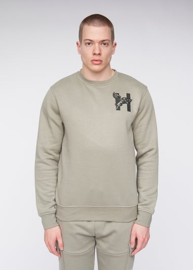 Henleys Dusty Olive Moorehen Crew Sweat