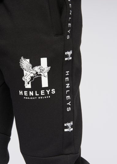 Henleys Black  Tapehen Joggers