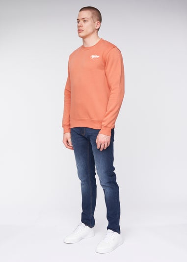 Henleys Brick Red Scripthen Crew Sweat