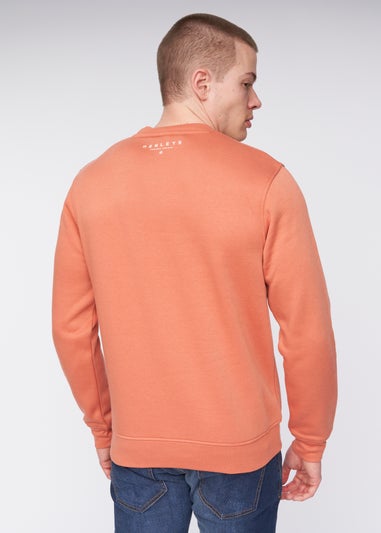 Henleys Brick Red Scripthen Crew Sweat