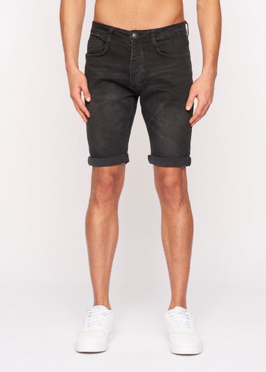 Crosshatch Black  Tadcaster Denim Shorts