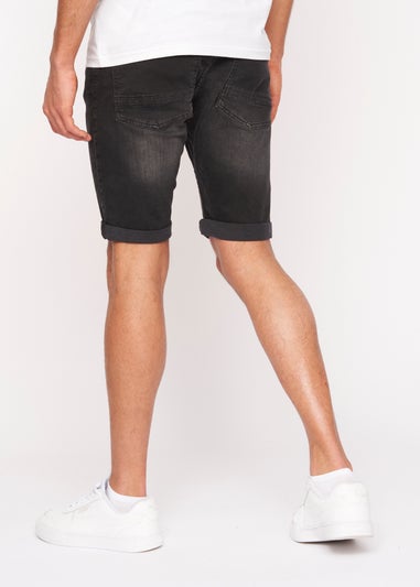 Crosshatch Black  Tadcaster Denim Shorts