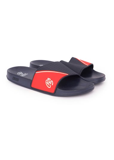 Crosshatch Navy/Red Ventamoore Sliders