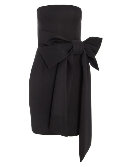 Quiz Black Bow Strapless Bodycon Dress