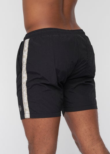 Duck & Cover Black Gathport Swim Shorts