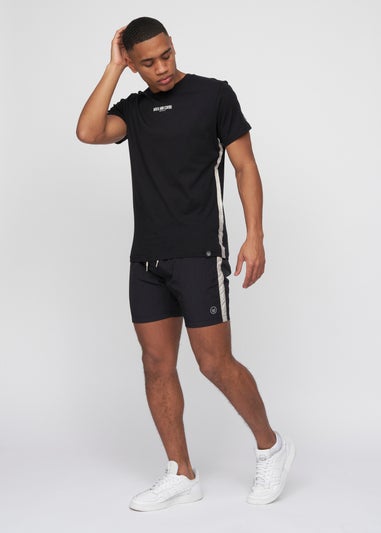 Duck & Cover Black Gathport Swim Shorts