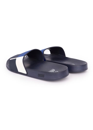 Crosshatch Navy/Blue  Rentrays Sliders