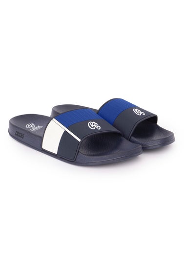 Crosshatch Navy/Blue  Rentrays Sliders