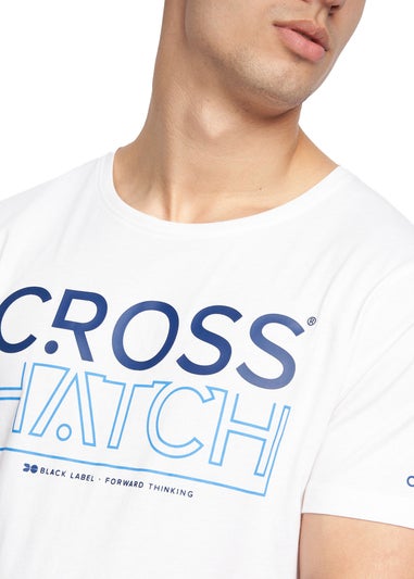 Crosshatch Navy/White  Morland T-Shirt (2 Pack)