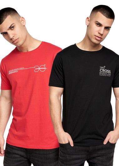 Crosshatch Red/Black  Baxley T-Shirt (2 Pack)