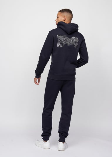 Crosshatch Navy  Bellmant Hoodie